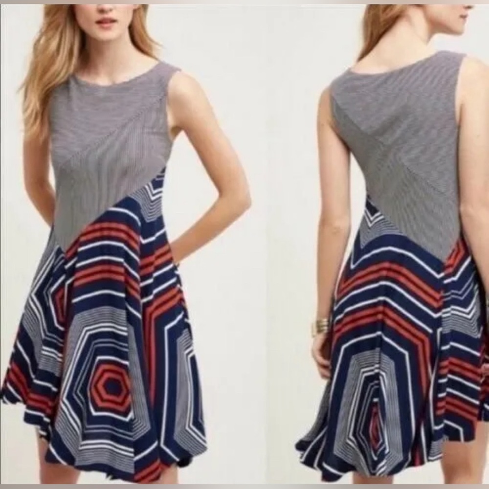 Maeve Anthropologie NWT Cameron Asymmetric Swing Dress